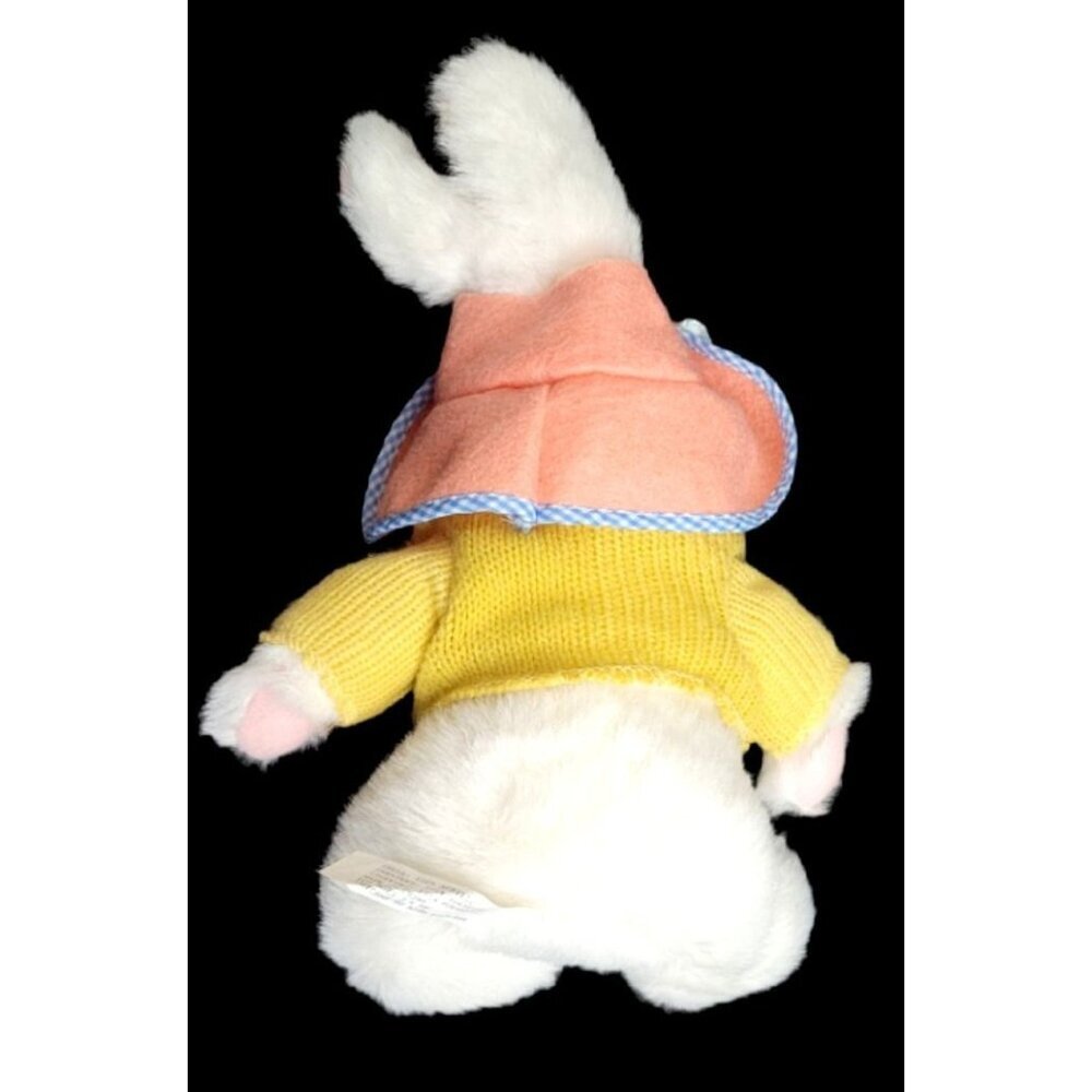 TLToys Spring Bunny Rabbit Plush 9" Seated Pink Hat Yellow Sweater White Easter - Picture 7 of 10